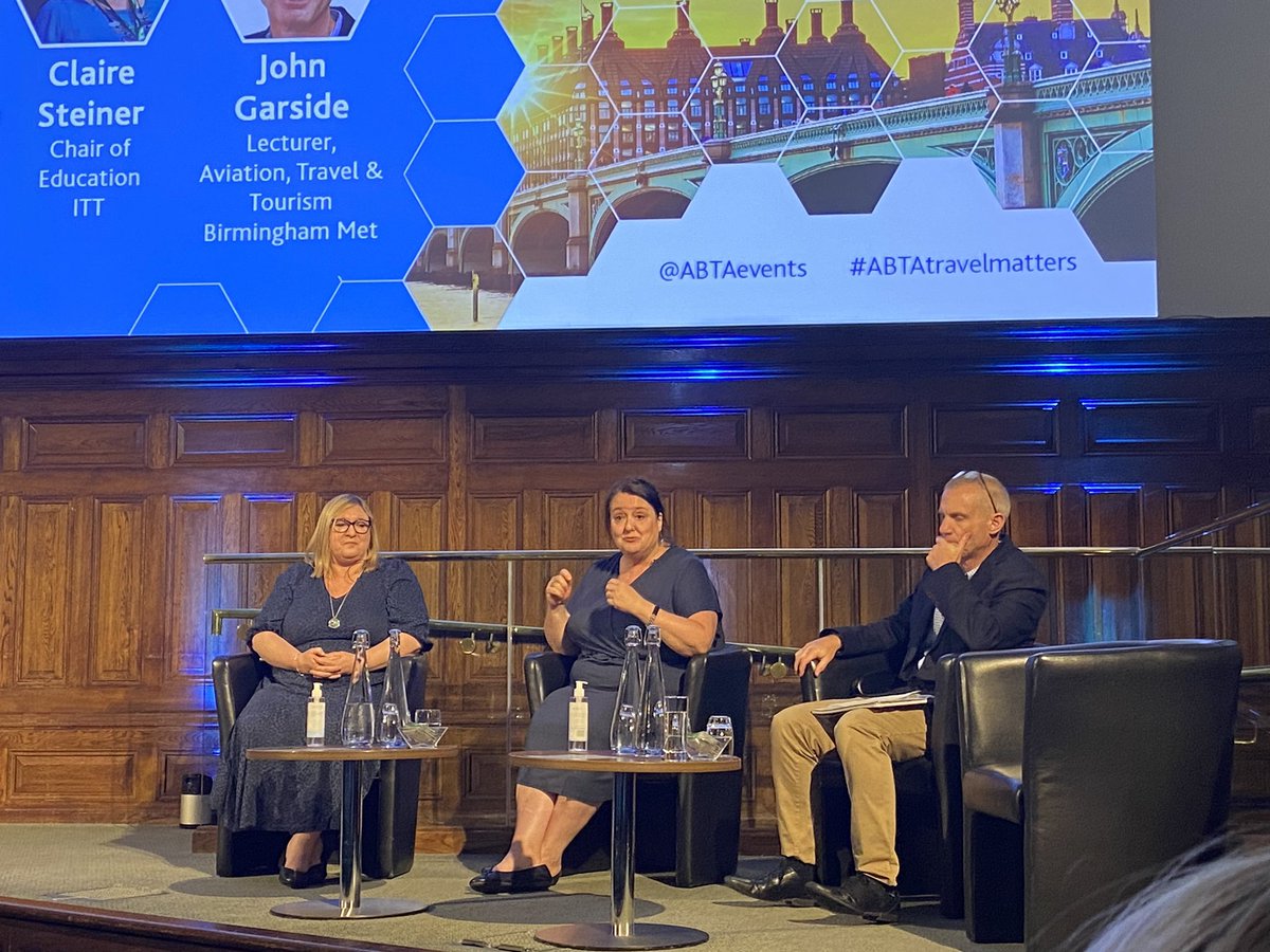 Hugely passionate panel with @DNY_W @ClaireSteinerUK @ABTAMembers B’ham Met on how the sector is rallying together to tackle govt plan to defund post-16 travel and tourism education. Industry needs to act quickly ahead of 2026 hard deadline when funding ends #AbtaTravelMatters