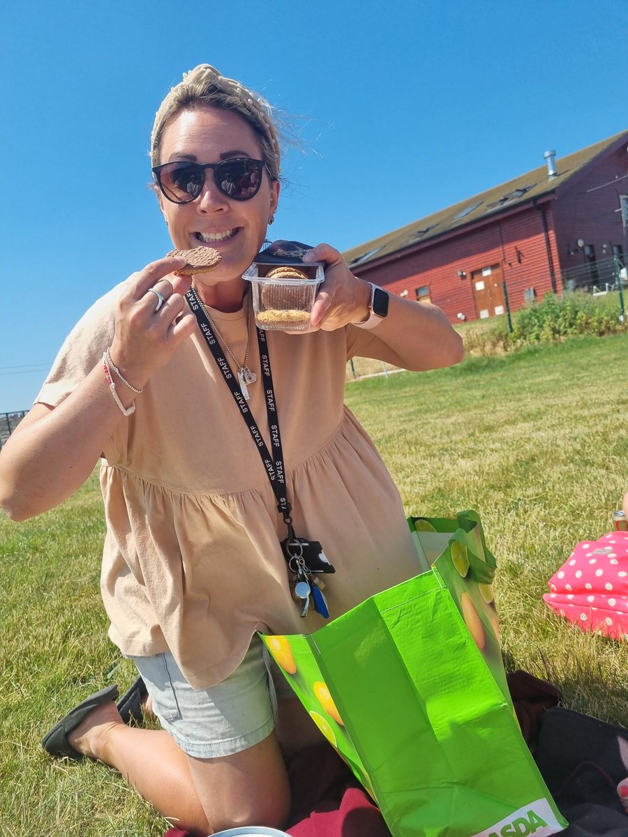 HBJSCH63's tweet photo. Staff picnic while the children take part in their team building games. We made it! Mrs Collins' brownies have powered us through the residential! #HBJS #TeamHBJS https://t.co/EdELJtDZHa