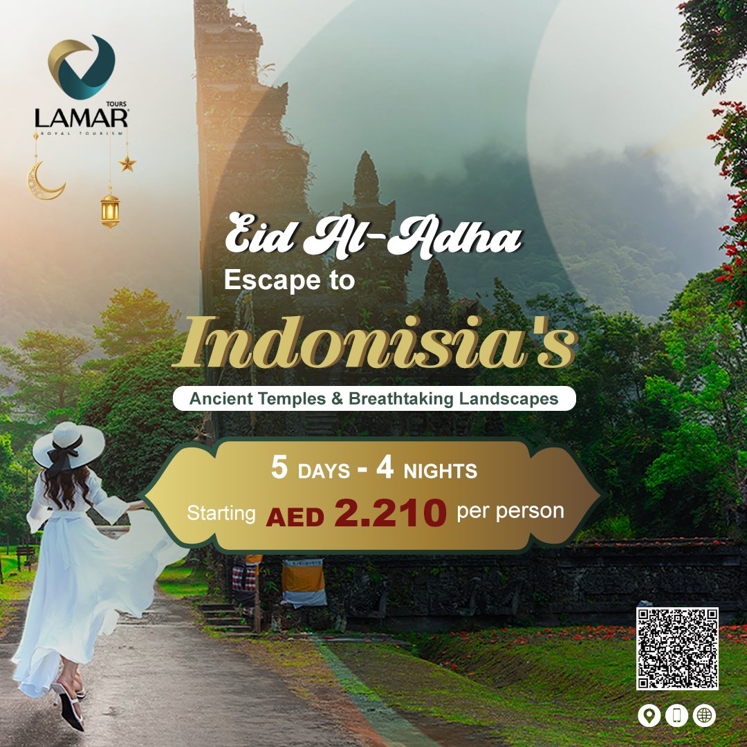 LamarDubai's tweet photo. Explorea the world with Lamar Tours' exclusive travel packages for #EidAlAdha.
Experience some of the most majestic places in the world! 

WhatsApp English:
+971 54 252 5843
WhatsApp Arabic:
+971 54 252 5847
+971 50 330 1066 https://t.co/0BbNxv9L4k