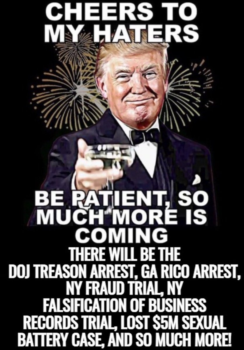 Happy Birthday, enjoy your last free birthday!
#HappyIndictmentDay 
#TrumpArraignment 
#GOPTraitors
#MeadowsFlipped
#NobodyIsAboveTheLaw
#TrumpIsATraitor