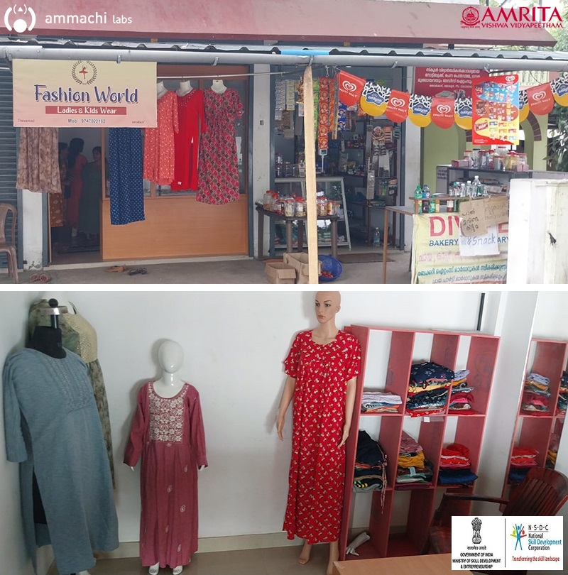 ammachilabs's tweet photo. Blessy, former student at #Amrita #Sankalp tailoring center #Varapuzha, opened her own ready-made shop, using skills learned at the center.
She has a plan to expand to a #Tailoring business along with the shop. The #SANKALPproject is implemented by @MSDESkillIndia &
@AMRITAedu https://t.co/GVsurPXE7T