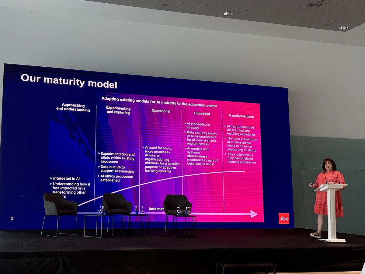 Dr Julie Voce (@julievoce) on Twitter photo Hearing about <a href="/Jisc/">Jisc</a>'s work on artificial intelligence. Student discussions raised concerns about inequity between universities in terms of approach to use of generative AI, importance of AI for employment and ethical aspects. Disappointed by focus on cheating/integrity #EUNIS23 Hearing about <a href="/Jisc/">Jisc</a>'s work on artificial intelligence. Student discussions raised concerns about inequity between universities in terms of approach to use of generative AI, importance of AI for employment and ethical aspects. Disappointed by focus on cheating/integrity #EUNIS23