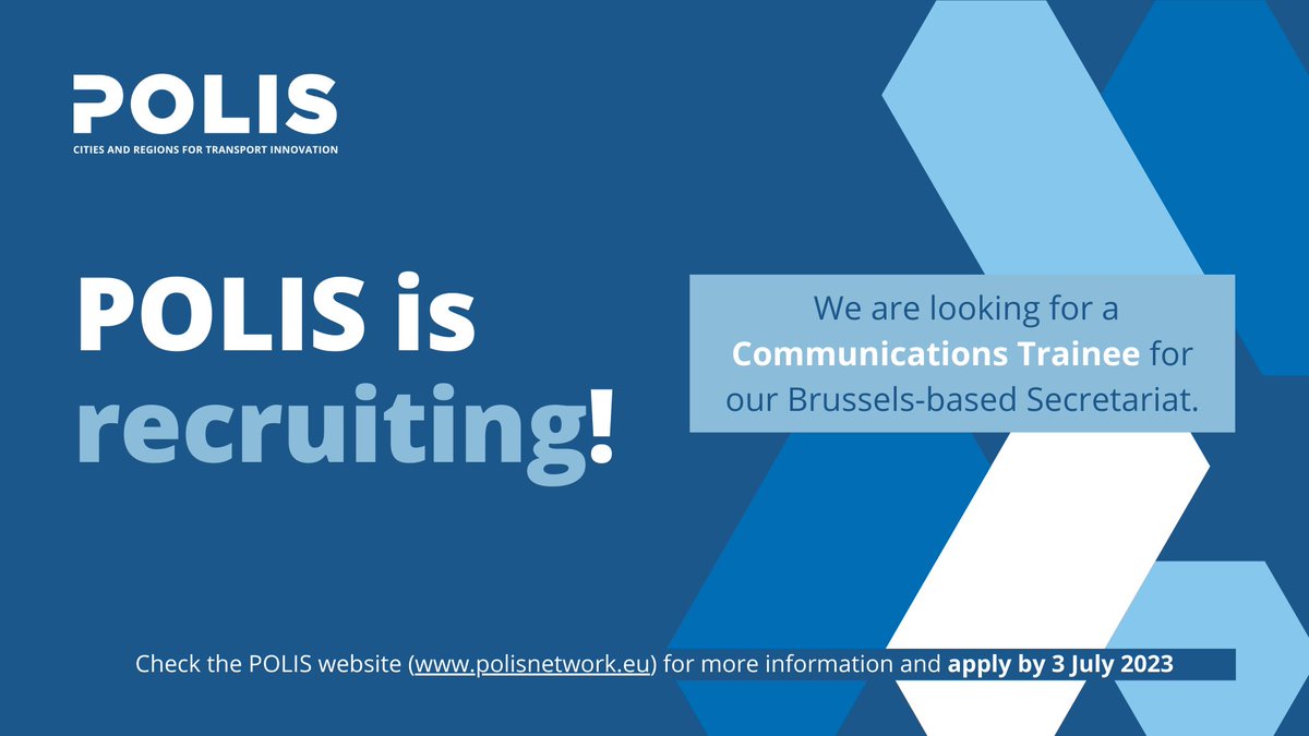 📣#JobAlert: we are looking for an enthusiastic #CommunicationsTrainee to join our team in #Brussels! 🇪🇺

Have some experience in #communications? Interested in #UrbanMobility? Find out more and apply here by 3️⃣ July 2023👉buff.ly/38AsEkp

#EUJobs #Careers #MobilityJobs