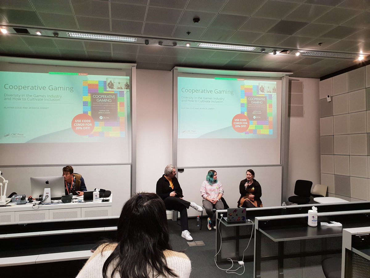 jemztones's tweet photo. concluding day one of #gsoap with the launch of "Cooperative Gaming: Diversity in the Games Industry and How to Cultivate Inclusion" by @AlaynaMCole &amp; @zammitjess moderated by @uhoh_romance https://t.co/tj1Y54TWQw