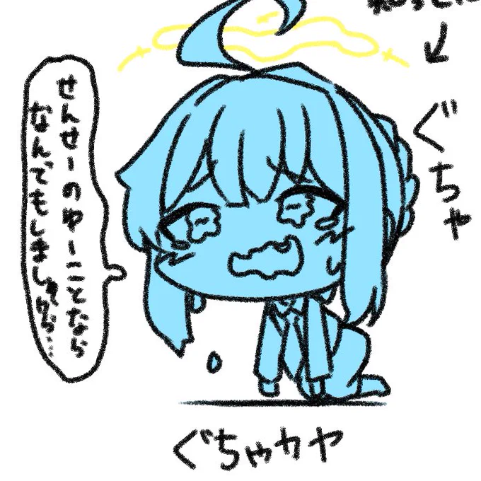 ぐちゃカヤ ズームアップで #ブルアカ