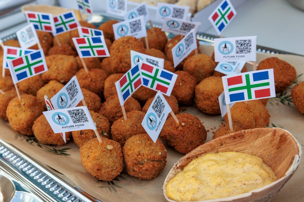 Snack van de toekomst! Nieuwe eiwitrijke bitterbal gelanceerd tijdens groot VNG congres. This is how the protein transitions tastes: new Dutch bitterballs launched: campus.groningen.nl/nieuws/snack-v…