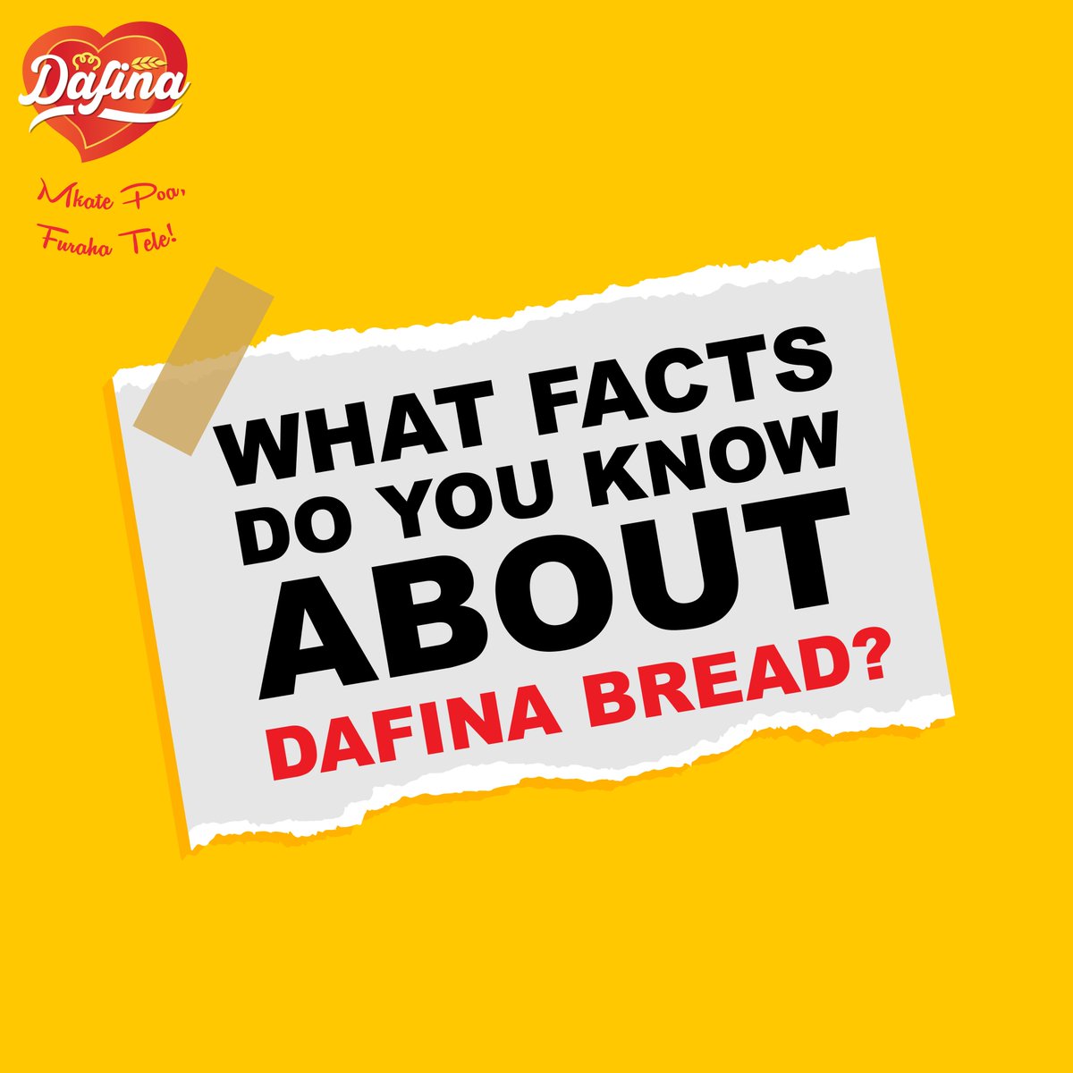 Let's Go!!
There is bread then there is Dafina.
Just a call 0718111333 and that's all.

Let's Go!!!

#TeamDafina #dafinabread #thicksoftyum #healthy #premium #ovenlyfresh #vegan100 #bread #crustybread #keepyourcityclean #Recycle #protectenvironment♻️🌎 #wednesday  #nairobikenya