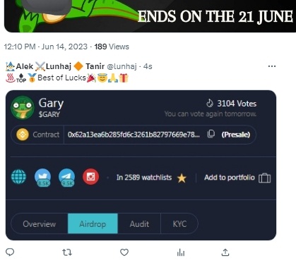 lunhaj's tweet photo. @iamgarygecko @GaryGecko @BinanceLabs @elonmusk 👁️📣 Best chances in best project.🧐🚀🚀
@MonNfts @hasnazdode @omidmohaghegh4
🙏Done.😇
@BINANCELABS @ELONMUSK https://t.co/G4pNMjwsLb
