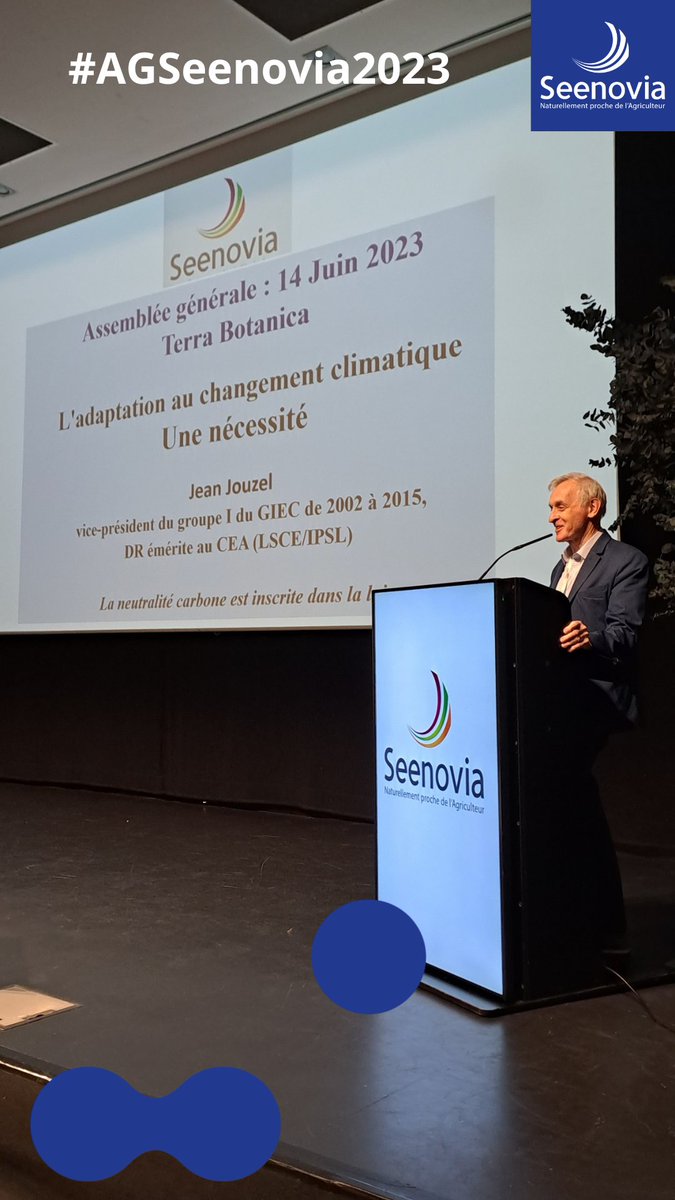 seenovia's tweet photo. @JouzelJean débute son intervention sur l'adaptation au changement climatique #AGSeenovia2023 https://t.co/5PVXsgaq1G