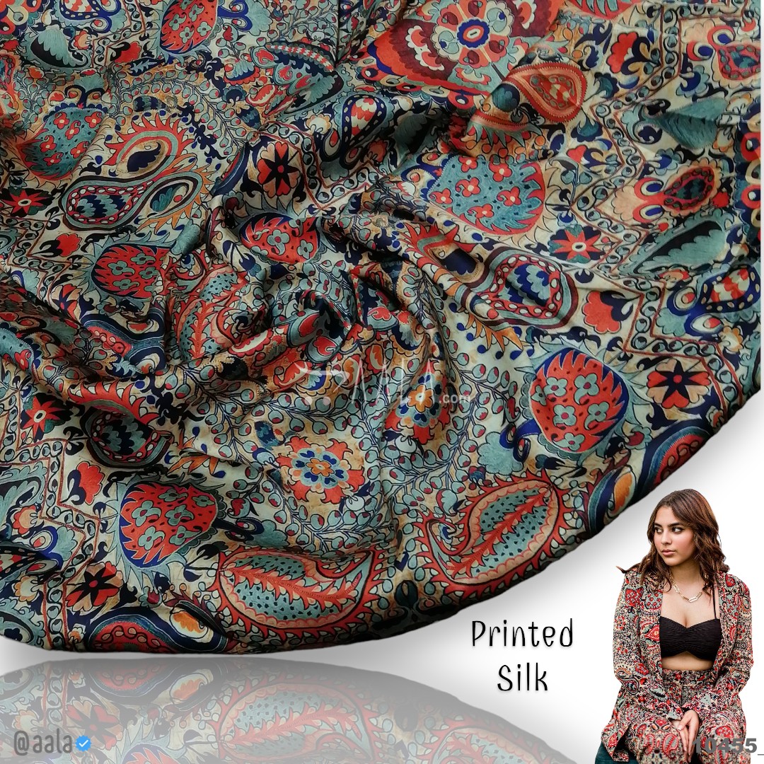 Printed Silk Fabrics at aala.com #aala #onlinefabrics #fashionfabrics #fashiondesigners #printed #satin #chiffon #blend #fabrics #floral #silk #bride #moscow #dubailife #fashionblogger #loveaala #aala.com Buy Online at aala.com/p/10455