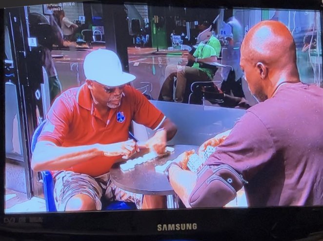 MikeClarkeEDI's tweet photo. #WednesdayMotivation 
#MenAndCancer #CutOutTheSilence

#LetsTalkAboutCancer Totally honoured to be talking about #Cancer at #BarberShop in #EastLondon with local Councillor @BayoAlaba a cancer charity #trustee
We did so over a game of dominoes and ended up being seen on @itvnews https://t.co/WjNc4KenvI