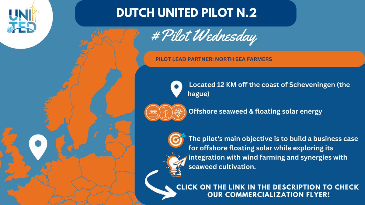 H2020United's tweet photo. 🗞#PilotWednesday 

👉🏻🇳🇱#H2020UNITED Dutch pilot, located at the Located 12 KM off the coast of #Scheveningen  (#Hague)

🌊Revolutionises offshore #seaweedcultivation and #offshore #solarproduction 

💡 Discover its commercial potential here: https://t.co/woB5m1RNR3 https://t.co/P7XtyNlGvm