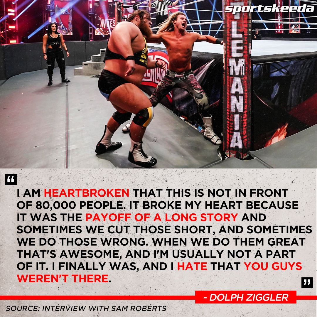 RT @SKWrestling_: Dolph Ziggler hates that his Wrestlemania 36 match had no fans in attendance. https://t.co/cqVnd61mry