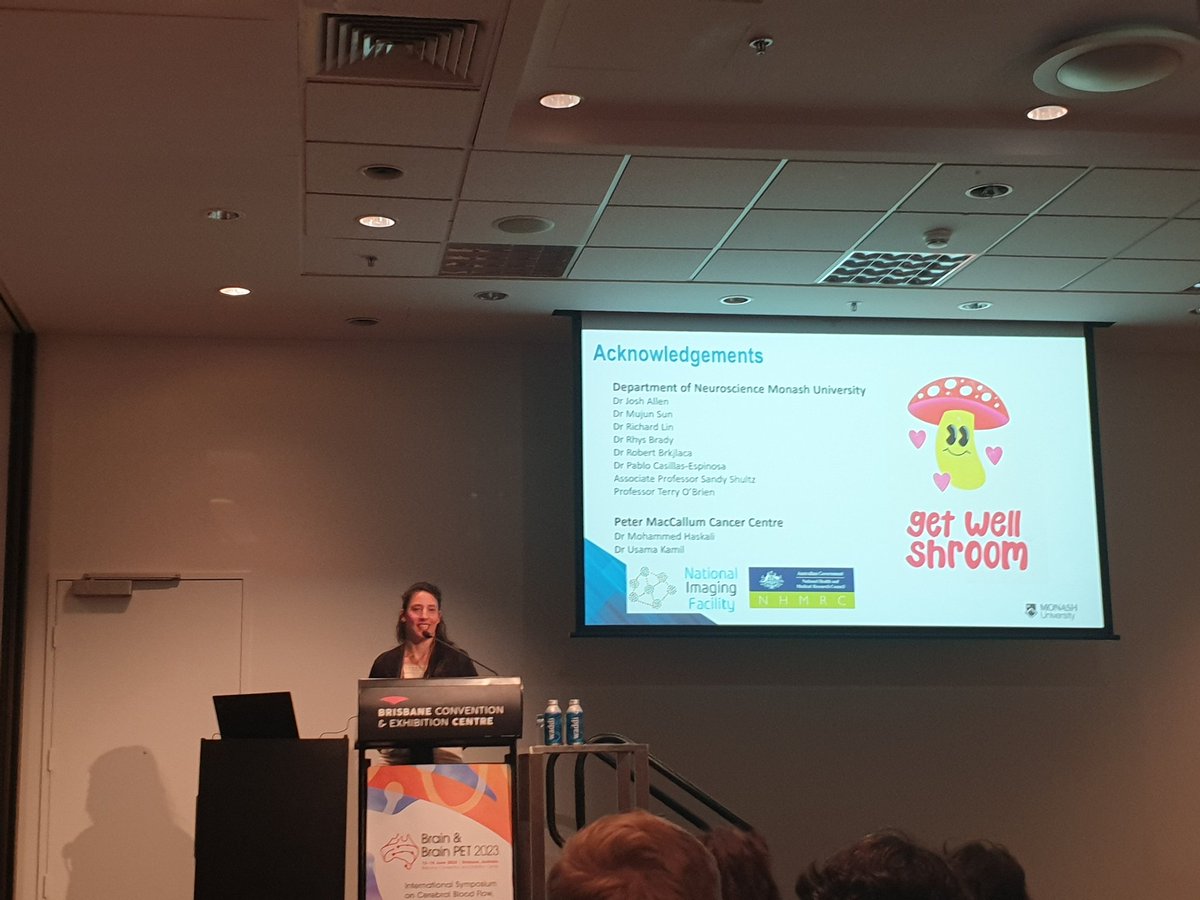 LucyVivash's tweet photo. Another day at #brain2023 listening to the fabulous Cal Taylor, @dilcher_r and Bianca Jupp presenting their work. #PETposse @CCSNeurosci @brien_terence https://t.co/lw02YTYxlm