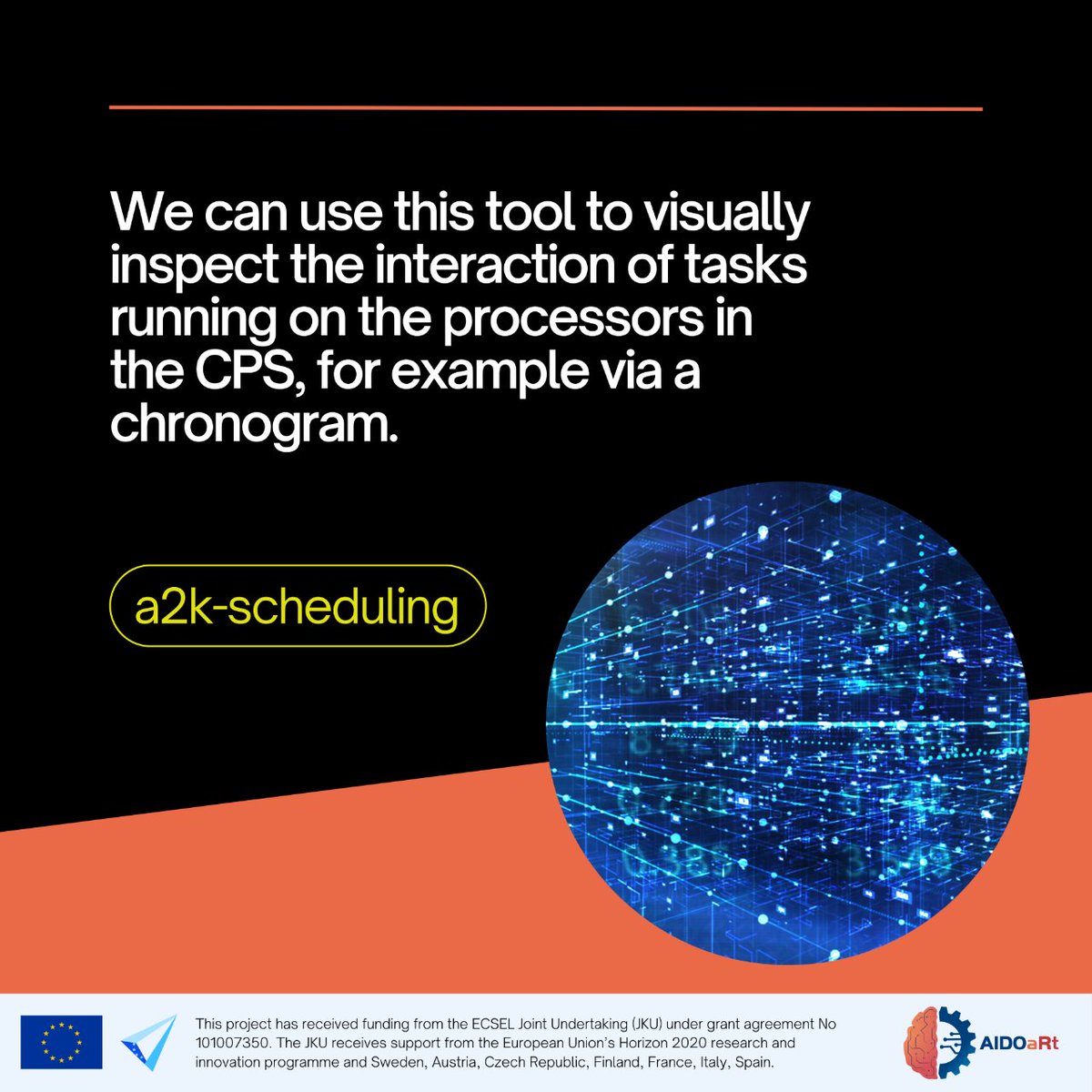 aidoart's tweet photo. ⚙️ The #a2kscheduling can show #bottlenecks and inter-task interferences, as well as contention for accessing shared resources such as memories and communications ports. We can also use the #a2kscheduling service to generate #syntheticdata of various types.

#AIDOaRt #Horizon2020 https://t.co/7bEY2z3nyZ