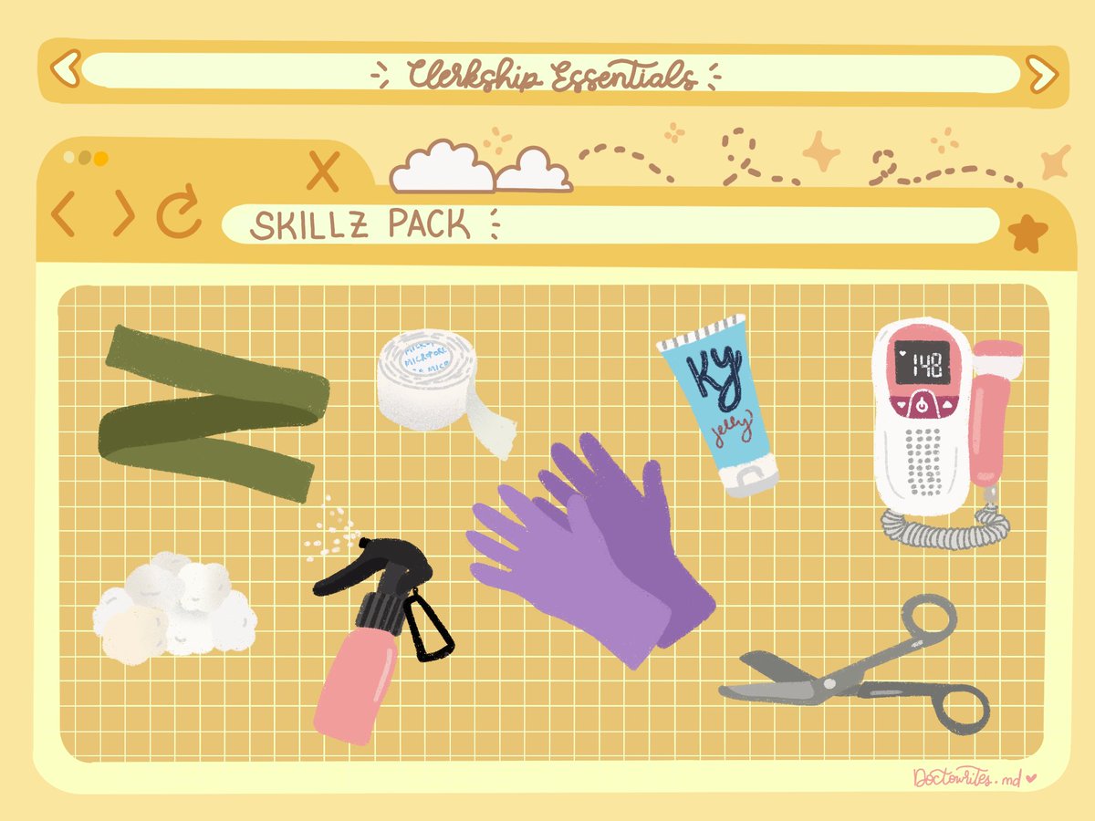 doctowrites_md's tweet image. ✨CLERKSHIP ESSENTIALS✨

DAY 2: Skillz Pack 💉

Before clerkship starts, make sure to review and watch videos na on venipuncture, which color top is used per test, how to insert an IV, NGT, and catheter. God bless, dokies! 💉🌻