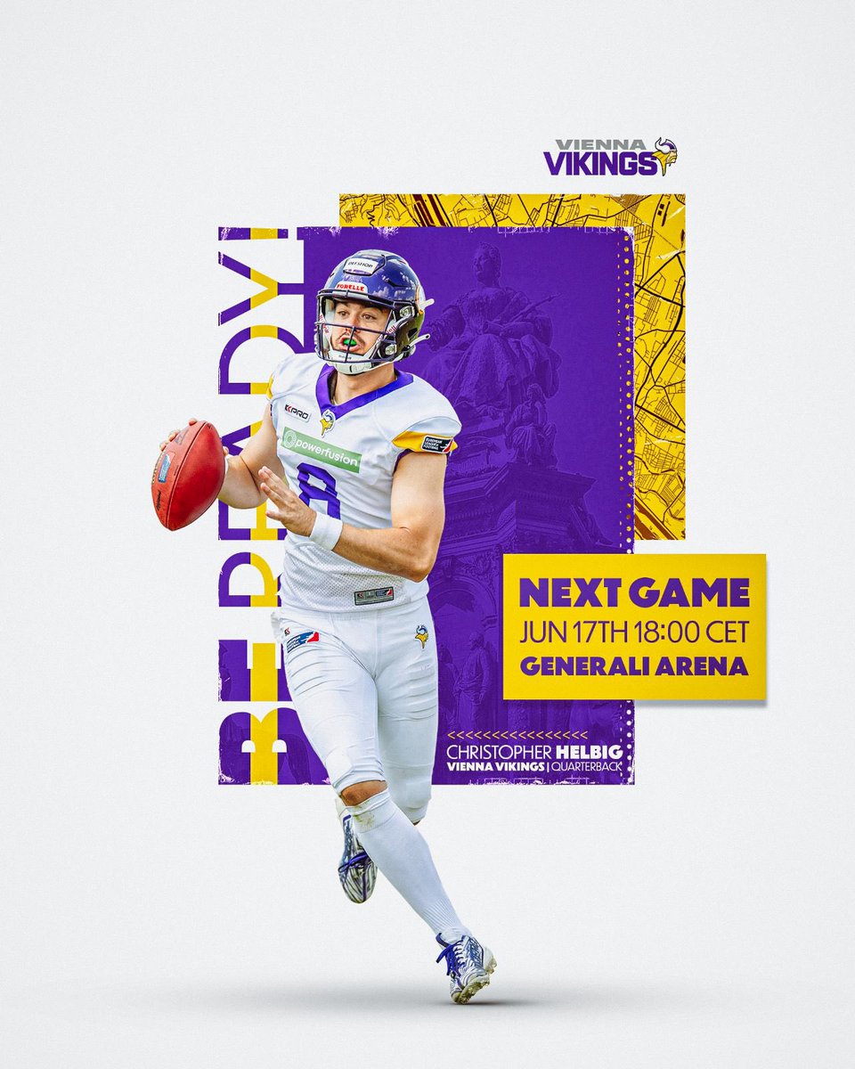 Vienna Vikings (@viennavikings) on Twitter photo GAMEWEEK ππ₯
We canβt wait to see YOU at our first homegame of the season.
π 17.06.2023
π <a href="/praguelions/">Prague Lions π</a>
β° 14:00 Pre-Game Party powered by bundesheer.at
β° 18:00 Kickoff
ποΈ Generali Arena, Wien
ποΈ <a href="/TicketmasterAT/">Ticketmaster Austria</a>
#PurpleReign #PRGatVIK
πΈ <a href="/HJirgal/">hannes jirgal</a> | π¨βπ¨ <a href="/m_bialy/">Maciej BiaΕy</a> GAMEWEEK ππ₯
We canβt wait to see YOU at our first homegame of the season.
π 17.06.2023
π <a href="/praguelions/">Prague Lions π</a>
β° 14:00 Pre-Game Party powered by bundesheer.at
β° 18:00 Kickoff
ποΈ Generali Arena, Wien
ποΈ <a href="/TicketmasterAT/">Ticketmaster Austria</a>
#PurpleReign #PRGatVIK
πΈ <a href="/HJirgal/">hannes jirgal</a> | π¨βπ¨ <a href="/m_bialy/">Maciej BiaΕy</a>