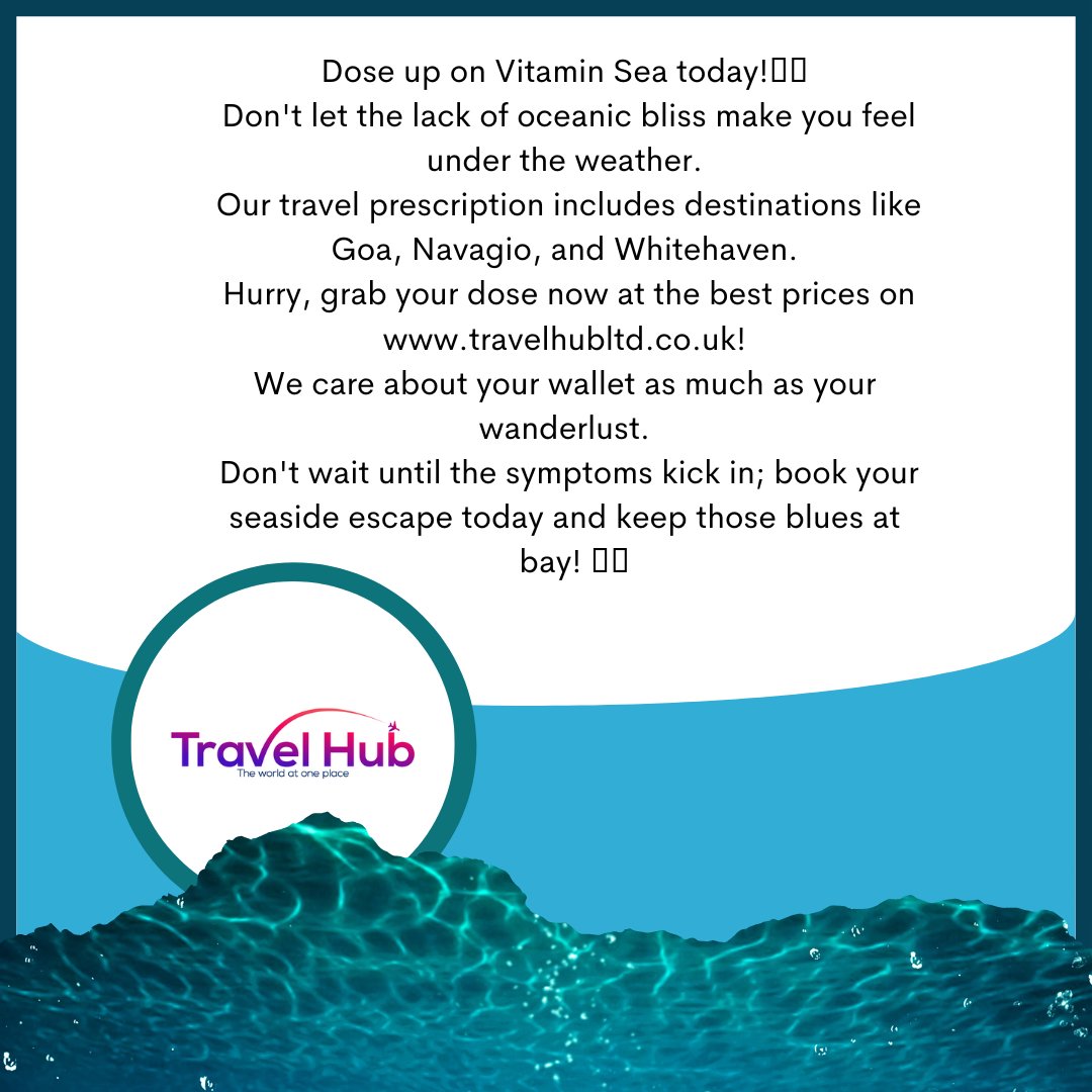 #VitaminSea #TravelTherapy #BookNow #traveladdict #Travel #travelblogger