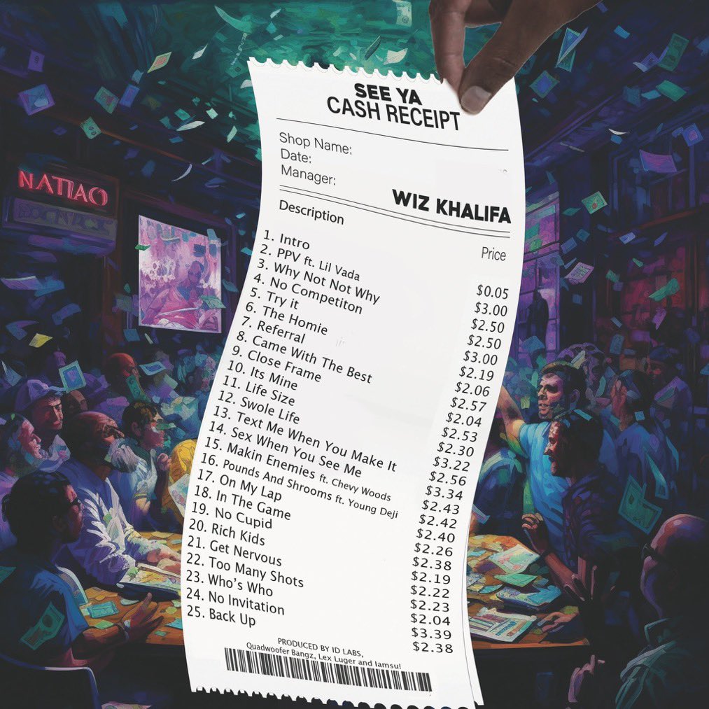 New <a href="/wizkhalifa/">Wiz Khalifa</a> out now ! I produced tracks 12 , 15 , 20 ,24 &amp; 25 with my brother <a href="/QuadWoofer/">Beat That Mf Up Quad ™️</a> <a href="/HitMobMG/">HitMob Music Group</a>