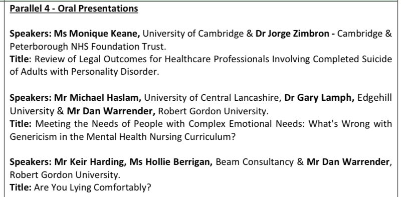 gazlamph's tweet photo. Excited 2b presenting with @dan_warrender @mbhaslam 'meeting the needs of people with complex emotional needs: what's wrong with genericism in the mental health nursing curriculum' proud 2b representing @EHU_FHSCM &amp; how we are starting 2overcome this challenge  @BIG_SPD #BIGSPD23 https://t.co/C7LDRCVW7m