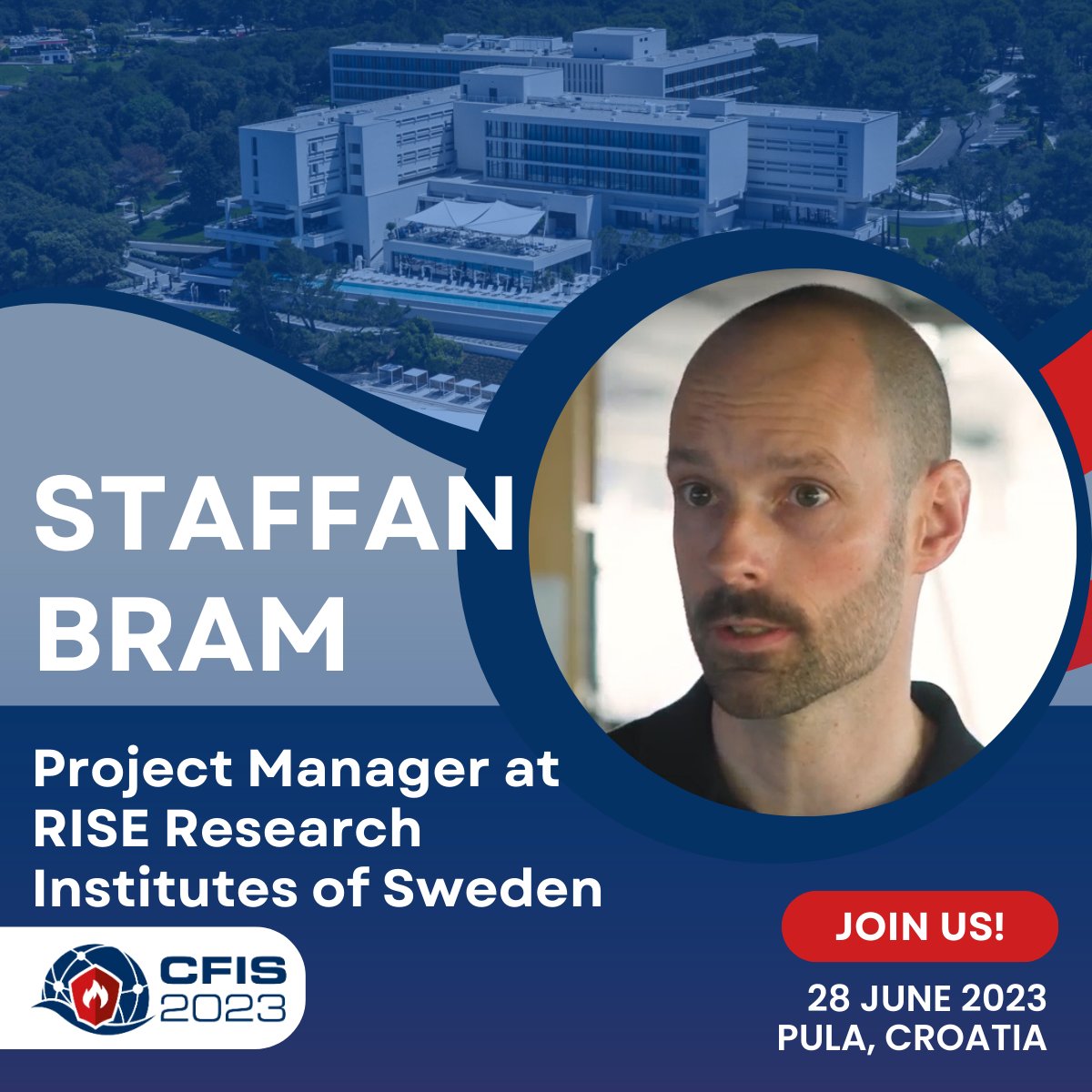 ⏰Two weeks until we meet you at CFIS 23! Are you ready to meet one more speaker?

Today we present Staffan Bram, a RISE Research Institutes of Sweden researcher working with maritime human factors, focusing on ship fire safety and evacuation.

Register👉lnkd.in/dD89sqsd
