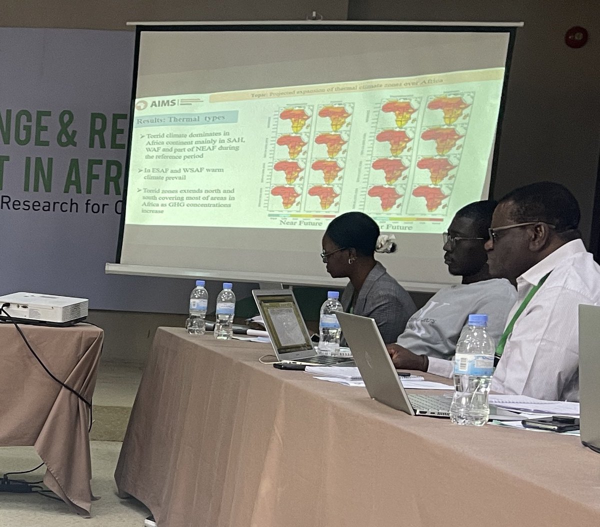“In the near future (2041-2070) almost the entire Africa will face hotter #climate hence a high level of #heatstress impacting people’s health, livestock production, cities agriculture” Alima Dajuma @AIMS_Rwanda Postdoc researcher @AIMS_Next @IDRC_CRDI @BambaClimate @Smbuguah