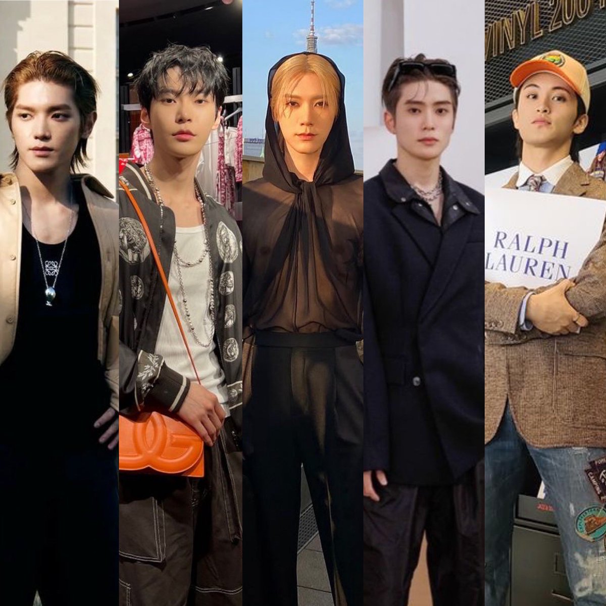 dojaewoos_'s tweet image. The 7th sense - NCT U

TAEYONG - LOEWE
DOYOUNG - DOLCE &amp;amp; GABBANA
TEN LEE - SAINT LAURENT
JAEHYUN - PRADA
MARK LEE - POLO RALPH LAUREN
