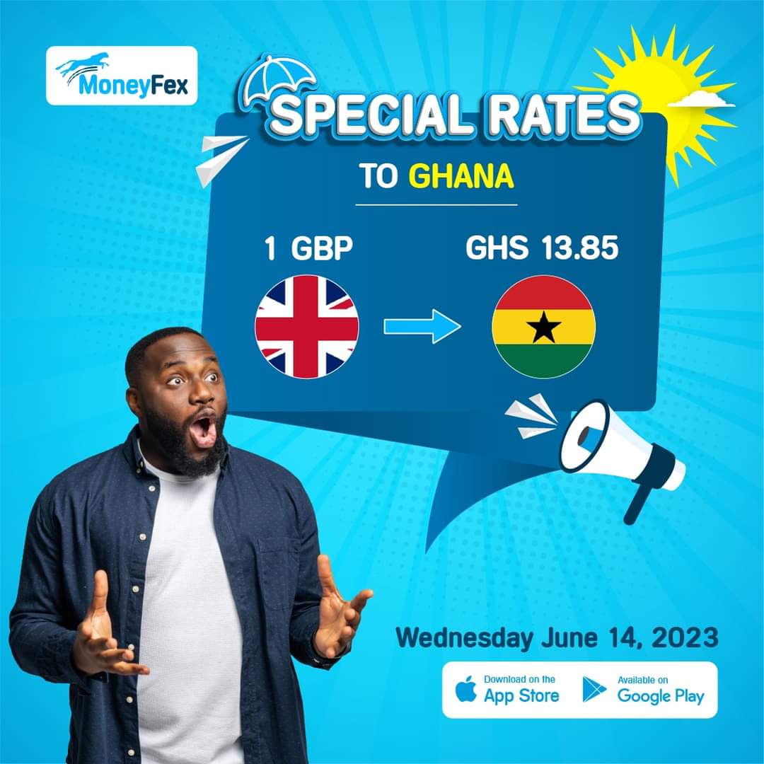 For SPECIAL exchange rates to #Ghana, try moneyfex.com 😀❤️

#special #rates #enjoy #offer #ghanamusic #GhanaNews #Ghanaukcommunity #moneytransfer #Remittance #fintechsolutions