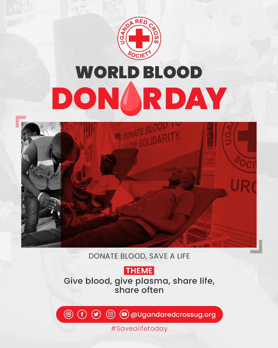As @UgandaRedCross we use this  #WorldBloodDonorDay2023 to celebrate and thank voluntary blood donors in Uganda for their gift of blood, which is important in achieving universal access to safe blood transfusion. #WBDD2023