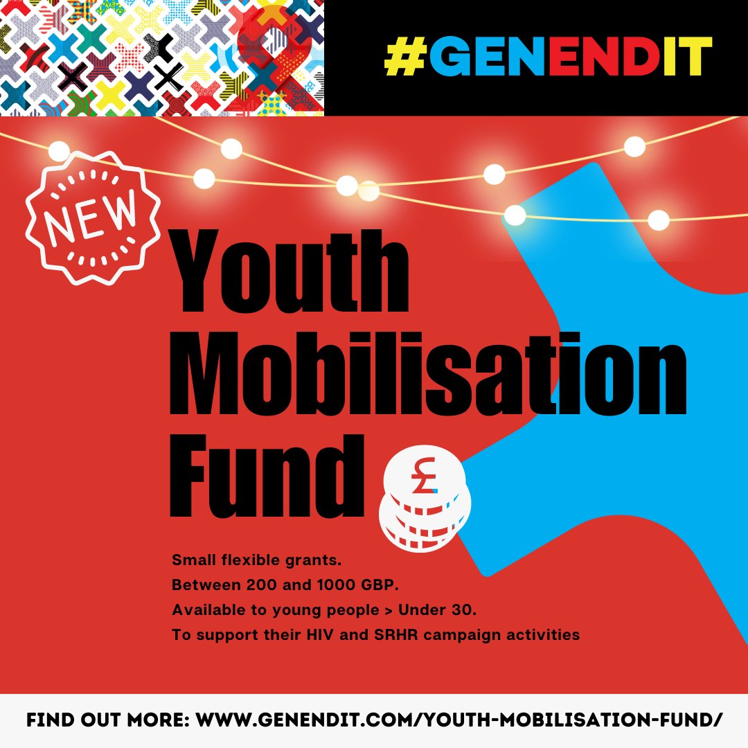 Calling all young #HIV campaigners! The @GenEndIt Youth Mobilization Fund is here! These are small flexible grants for young leaders to lead community action. Supported by @UNAIDS and @RestlessDev Find out more: genendit.com/youth-mobilisa…