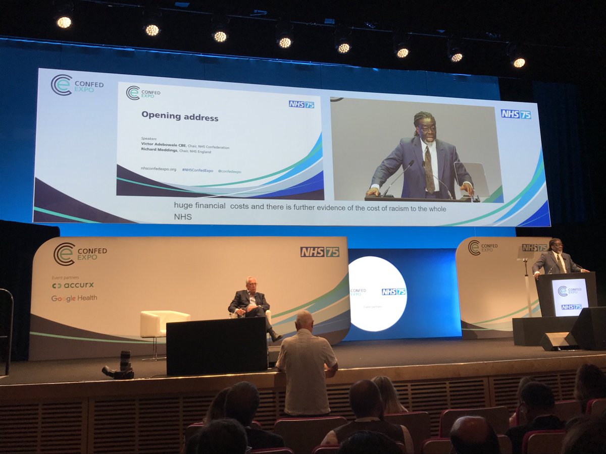 This opening address from ⁦<a href="/Voa1234/">Victor Adebowale</a>⁩ ⁦<a href="/ConfedExpo/">NHS ConfedExpo</a>⁩ #ConfedExpo is excellent … “Change = discomfort + vision + a first step that is greater than the resistance” … we are all system leaders!