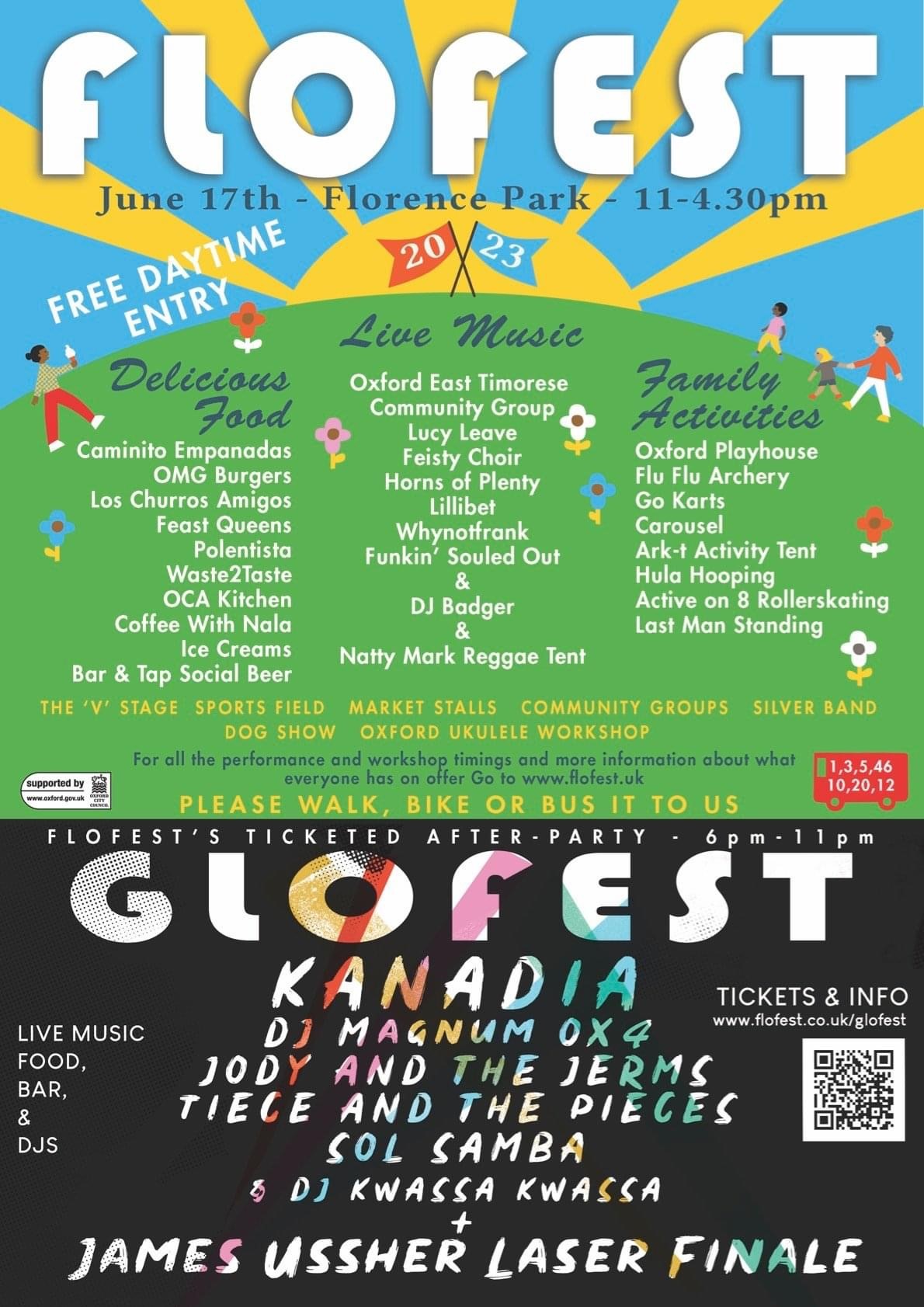 A poster advertising Flo Fest and Glo Fest on 17 June.