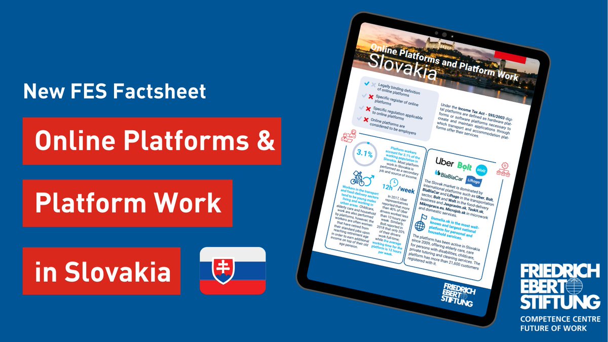 📢New Factsheet on #OnlinePlatform & #PlatformWork in Slovakia🇸🇰

Download factsheet👉shorturl.at/fyAF6
Check out more factsheets👉bit.ly/42owkAD