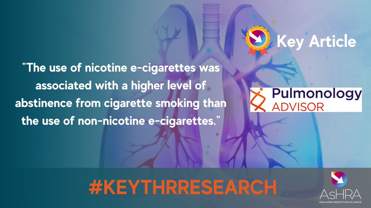 HRA_asia's tweet image. #KeyResearch 

“#Vaping more #effective than conventional #smoking cessation #therapies.” - @PulmAdvisor 

The full paper ⬇️

pulmonologyadvisor.com/home/topics/sm…

#THR #HarmReduction #THRWorks