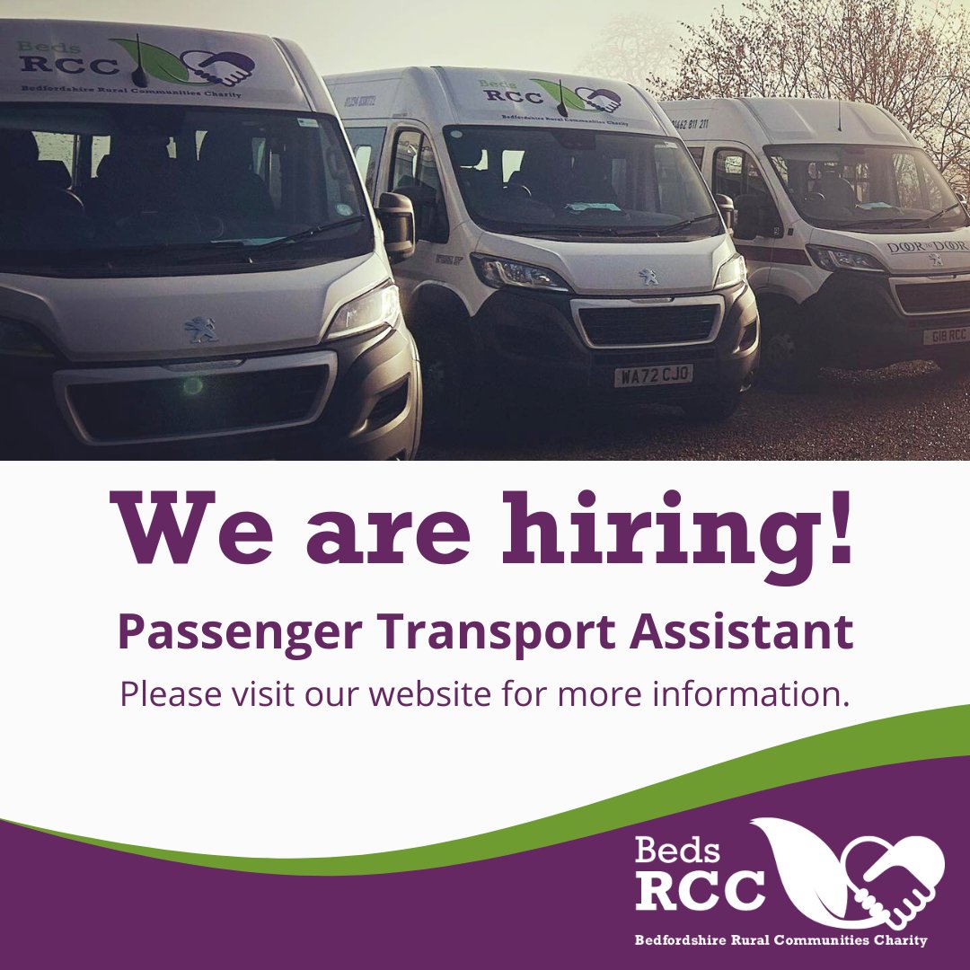 We are hiring! 🎉 We are looking for new Minibus Drivers and a Passenger Transport Assistant to join our growing Community Transport team. Find out more about both roles here: bit.ly/3qLGQUQ

#Bedfordshirejobs #Bedfordshirehiring #communitytransport #minibusdriver