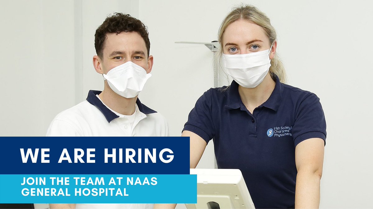 #NaasGeneralHospital is currently hiring Clinical Specialist Physiotherapist

Apply Here: bit.ly/45XOjjv

Closing Date: 30/06/2023

#jobfairy #vacancies  #DMHGJobs <a href="/WeHSCPs/">National HSCP Office, HSE</a> <a href="/ISCP_CPMT/">ISCP_CPMT</a>
ISCP: <a href="/_ISCP_/">ISCP</a> <a href="/_ISCP_CPR/">@_ISCP_CPR</a> <a href="/murphy2_anne/">Anne.murphy2@hse.ie</a> <a href="/NiamhKBarrett/">Niamh Barrett</a>