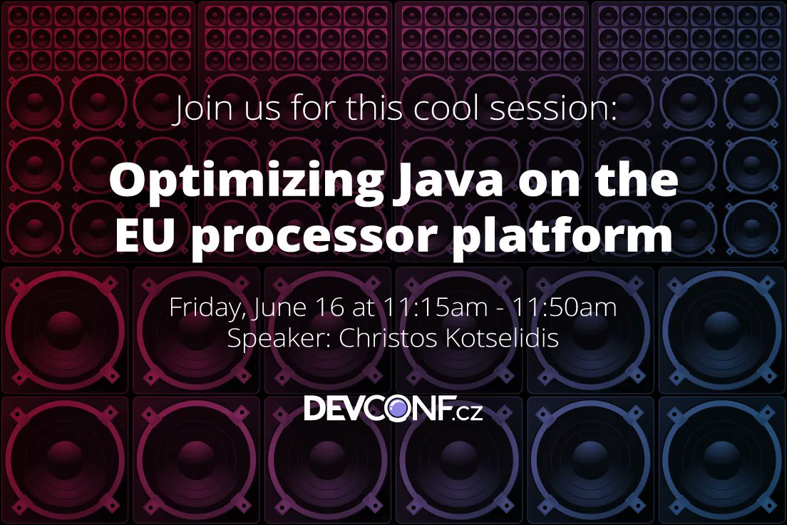 Check out 'Optimizing Java on the EU processor platform' by Christos Kotselidis at DevConfCZ

buff.ly/42mjZvT

#quarkusworldtour #devconf_cz