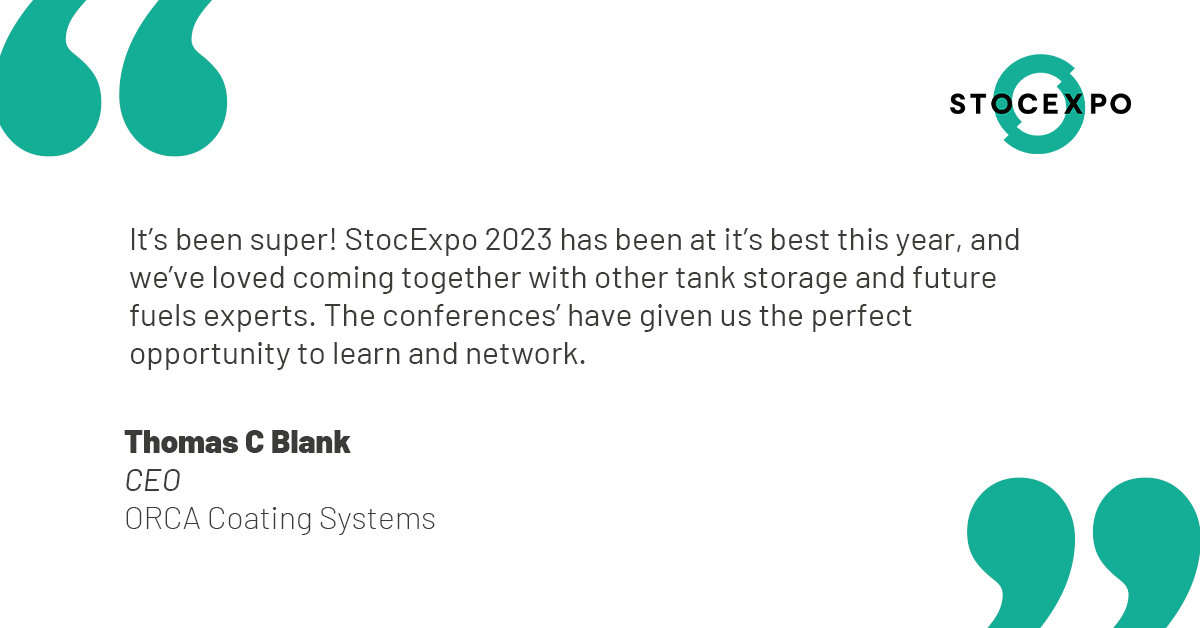 🌟 StocExpo 2023: A Remarkable Success! 🌟

Don’t miss out on your next opportunity! Register your interest for 2024 now: bit.ly/3J7R4oA

#StocExpo #TankStorageMagazine #TankTerminal #BulkLiquids #OilandGas #FutureFuels #Hydrogen #Ammonia #EnergyTransition #TankStorage