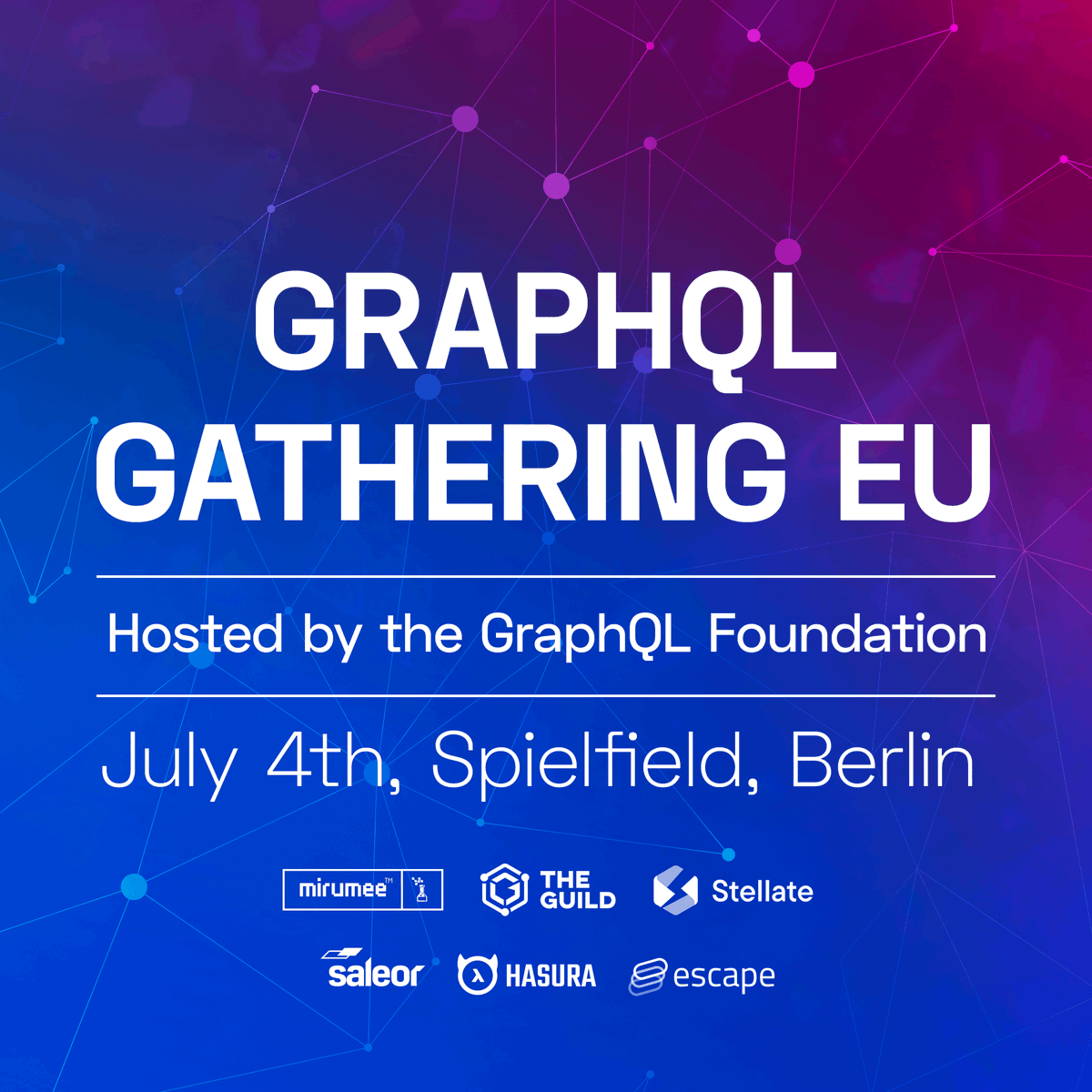 mirumeelabs's tweet photo. 🚀 This idea has been with us for a long time! And today, after weeks of teamwork with @TheGuildDev &amp; @Stellate, we'd like to invite you to the first GraphQL Gathering EU on July 4 in Berlin.
🔥 Limited number of seats, don't wait to register https://t.co/1m913XiBSp https://t.co/JI8RQD3Cjh