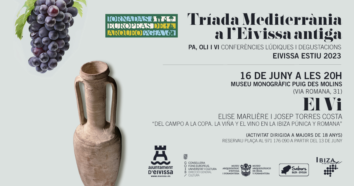 Aquest divendres, a les 20h, la #tríadamediterrània ens porta els vins d'Eivissa al @MAEFmuseu Activitat gratuïta, dirigida a majors de 18 anys. Inscripcions al ☎️971 176 090 #triadamediterranea2023 #triadadelvi #viuelmaef