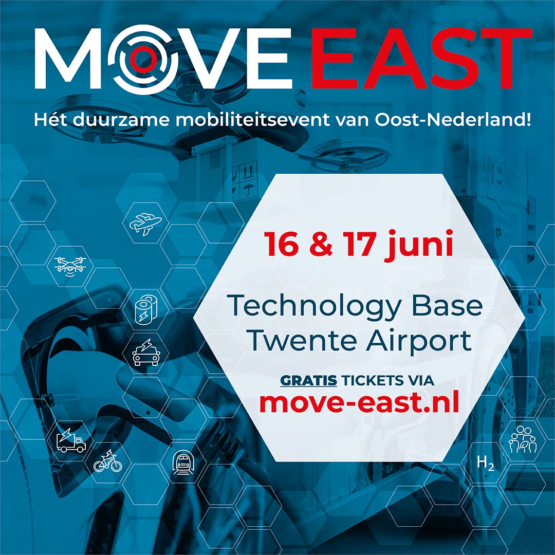 Evrijders's tweet image. ✈️ Move East staat in het teken van innovatieve, duurzame mobiliteit. Zaterdag zijn er drone-demonstraties, elektrische vliegtuigen, duurzame vrachtwagens en waterstofbussen. Wij vermaken je met een quiz en informatiesessie over EV&apos;s!

#enschede #moveast #technologybase