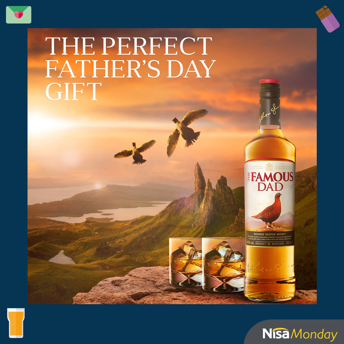 WIN this Father’s Day with The Famous Grouse and #NisaMonday! RT+FOLLOW for your chance to WIN a personalised bottle to treat Dad with on Father’s Day! 18+. Please drink responsibly. T&Cs: spr.ly/6019O2pqd Closes: 18.06.23