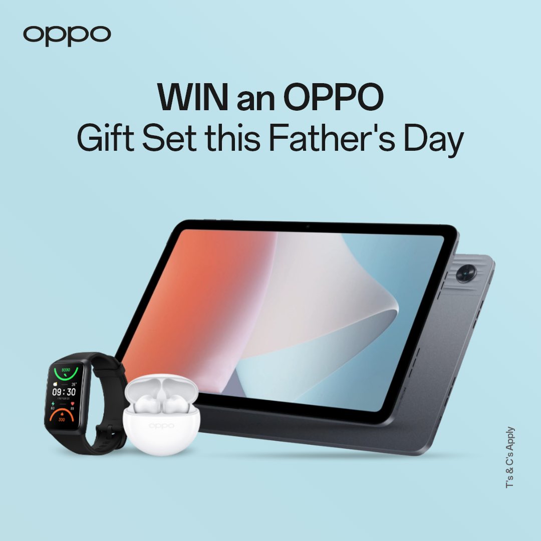 #GIVEAWAY TIME! 🏆 For #FathersDay, we’re giving away a bundle including the OPPO Enco X, OPPO Pad Air and OPPO Band ✨ 👉: Tag three friends below 🚶‍♂️: Follow @OPPOMobileUK Entrants must be 18 or over. Winner picked on Sunday 18th June. Ts & Cs apply Good luck! ✌️☀️