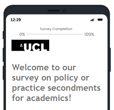 #EmbeddedResearcher survey alert! 📢 How can policy/practice #secondments benefit academic careers and improve #evidenceuse? If you’re a post-graduate student or professor, we want to hear from you! Please share and take part (it only takes 10min): qualtrics.ucl.ac.uk/jfe/form/SV_7Z…