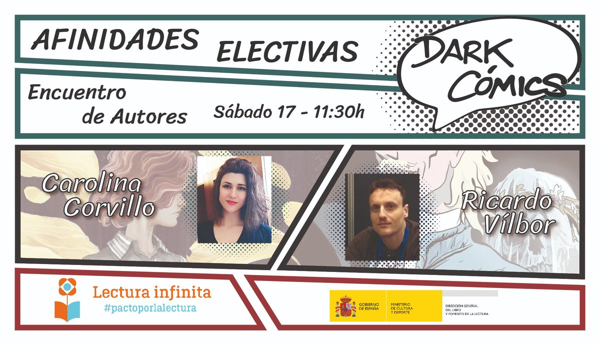 Este sábado, los autores <a href="/CorvilloMartin/">Carolina Corvillo Martín</a>  y Ricardo Vílbor, conversarán sobre sus obras y futuros proyectos.
Y por supuesto, tendremos firma de ejemplares.
#afinidadeselectivas2023 #carolinacorvillo #ricardovílbor <a href="/DolmenEditorial/">Dolmen Editorial</a>  <a href="/grafitoed/">Grafito Editorial</a>   <a href="/ponentmon_spain/">Ponent Mon</a>  <a href="/Casca_borra/">Cascaborra Ediciones</a>