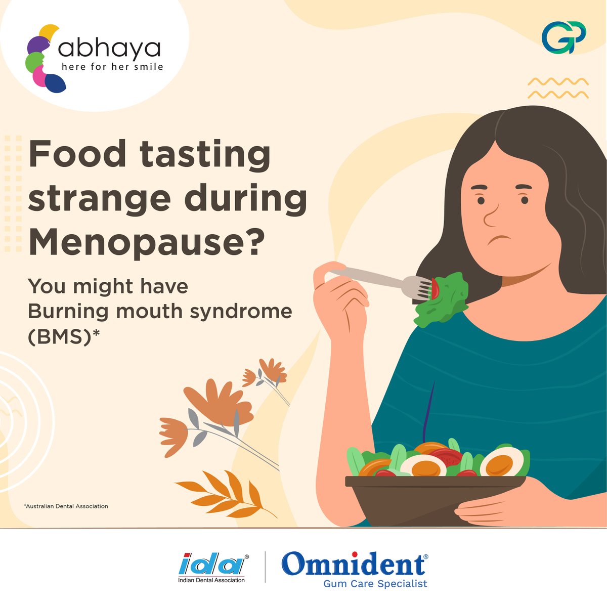 group_pharma's tweet photo. Around 25% of women over 50 experience BMS. It is characterised by pain in the lips and tongue and altered taste buds. It can be due to a multitude of causes including hormonal changes due to menopause. If you are experiencing these symptoms, make sure you speak to your doctor. https://t.co/ddz9VnN7sL