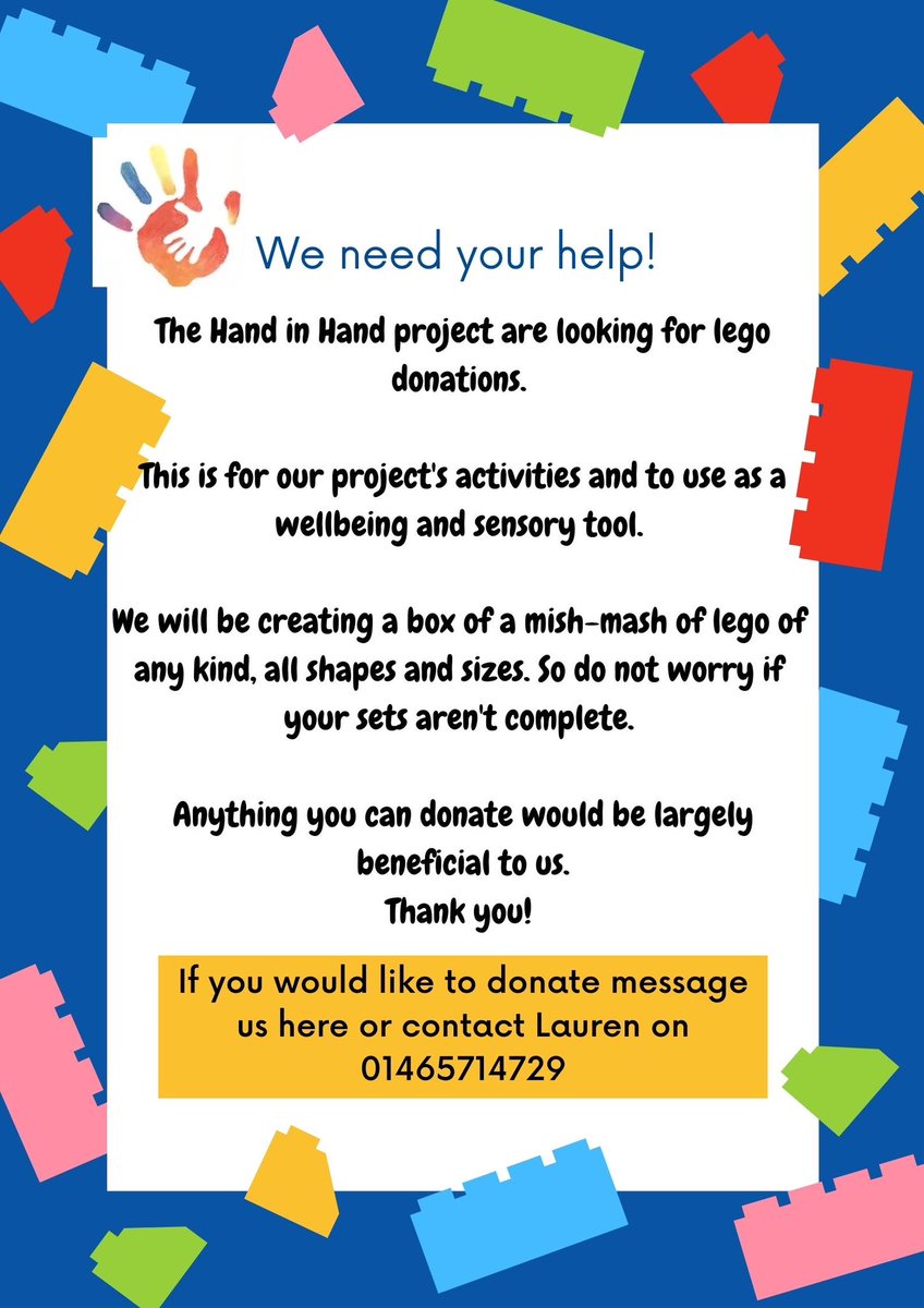 ❗️ Donations wanted ❗️ We are looking for some Lego donations for our project! Please share and please get in contact if you would like to donate 🤩