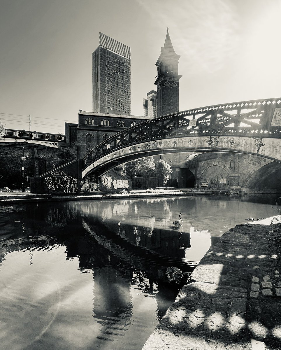 Sun bleached shot but the shadows were beautiful. #castlefield #manchester #photooftheday