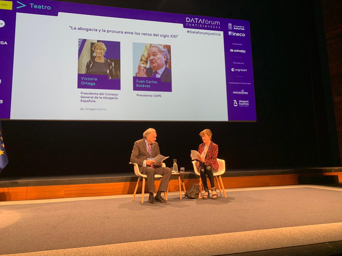 Abogacia_es's tweet image. La presidenta de la Abogacía, @_OrtegaVictoria, ha intervenido en el #Dataforum Justicia 2023 para analizar el presente y futuro de la Abogacía ante los retos del siglo XXI.